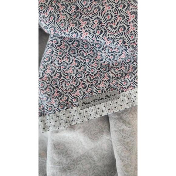 Ted Baker Shirt Mens Medium Blue Pink Pattern Long Sleeve Button Up Portugal - Picture 8 of 8